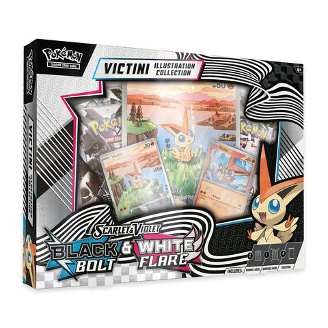 Pokémon TCG Scarlet & Violet - Black Bolt & White Flare Unova Victini Illustration Collection Box