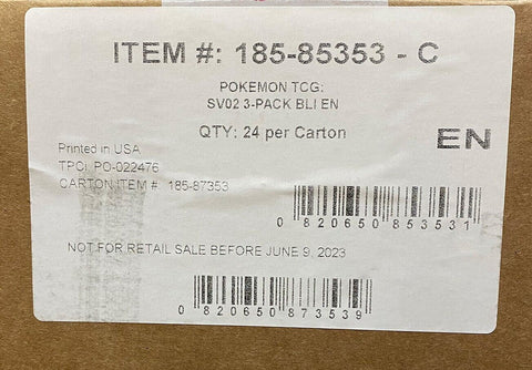 Pokémon TCG Scarlet & Violet Paldea Evolved 3-Pack Blister - Case of 24 Blisters